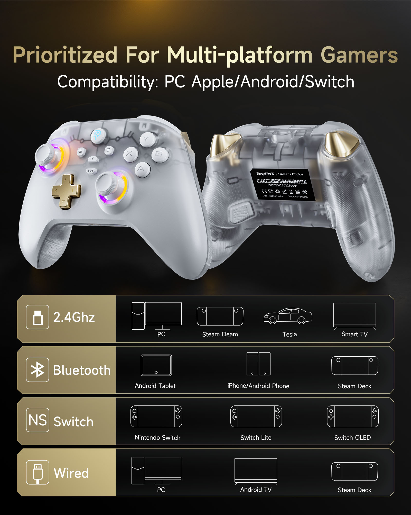 Board Game Android - Control Inalámbrico EasySMX D05 para Nintendo